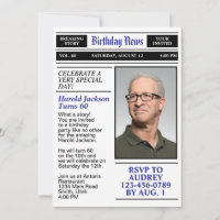 60th Birthday Front Page Newspaper Birthday