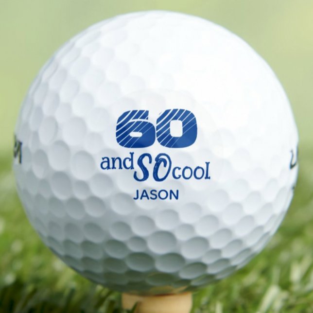 60th Birthday Gift for Brother– Cool Blue 60 Years Golf Balls (Creator Uploaded)