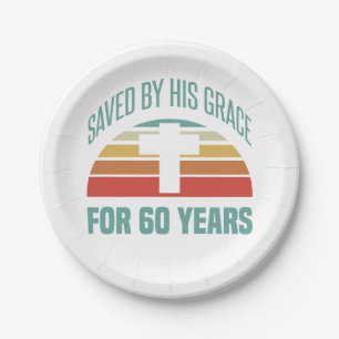 60th Birthday Gift For Christians Paper Plate