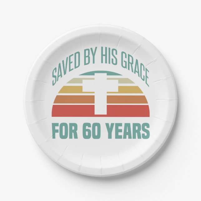 60th Birthday Gift For Christians Paper Plate (Front)