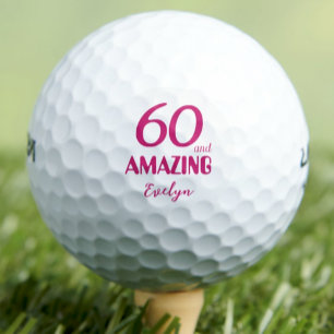 60th Birthday Gift for Grandma Amazing Pink Golf Balls