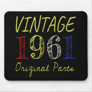 60th Birthday Gift Vintage 1961 Original Parts Mouse Pad