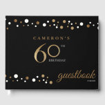 60th birthday gold confetti and black personalized guest book<br><div class="desc">Celebrate your milestone 60th birthday in style with our elegant and personalized 60th Birthday Gold Confetti and Black Guest Book. This guest book will be a cherished keepsake of your special day, filled with well-wishes, memories, and heartfelt messages from your friends and loved ones. The design features a classic and...</div>