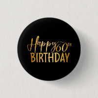 60th Birthday Gold Glitter Happy 60th Birthday