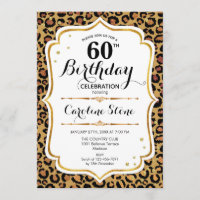 60th Birthday - Gold Leopard Print