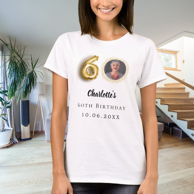60th birthday gold photo T-Shirt (Creator Uploaded)