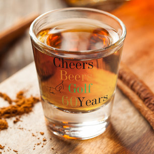 60th Birthday Golf Cheers Beers Minimal Party Shot Glass