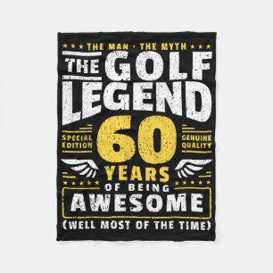 60th Birthday Golf Player 60 Years Old Golfer Fleece Blanket