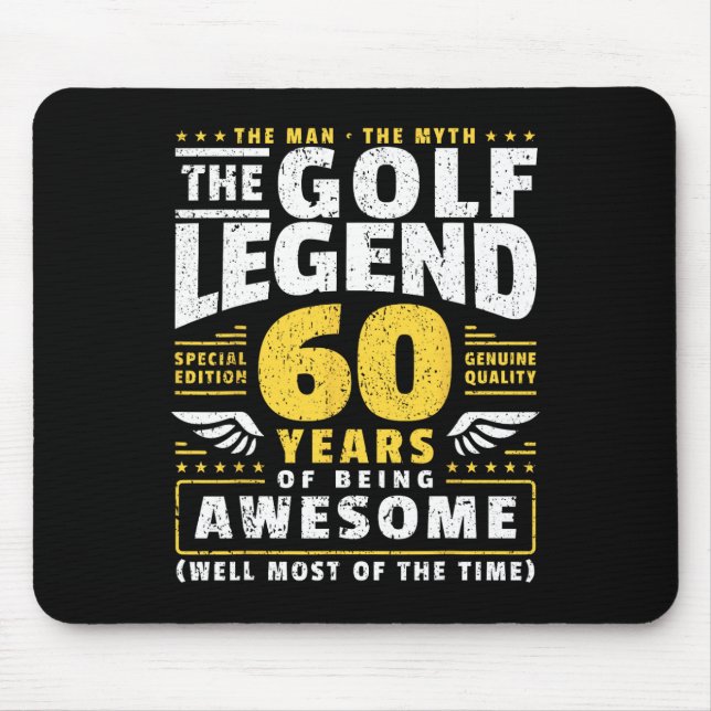 60th Birthday Golf Player 60 Years Old Golfer  Mouse Pad (Front)
