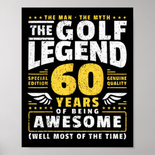 60th Birthday Golf Player 60 Years Old Golfer Poster