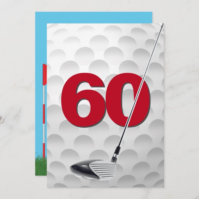 60th Birthday Golf Theme Party Invitation (Front/Back)