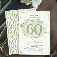 60th Birthday Green Dainty Wildflower Number 60