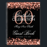60th Birthday Guestbook Party Sparkles Rose Gold Notebook<br><div class="desc">An elegant and sophisticated 60th (sixtieth) Birthday Guest Book template with Party Sparkles Rose Gold design (featuring lights,  string and sparkles) with easy to customise text.</div>