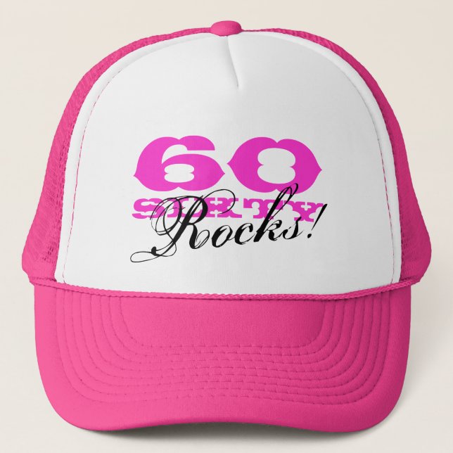60th Birthday hat | Sixty Rocks! (Front)