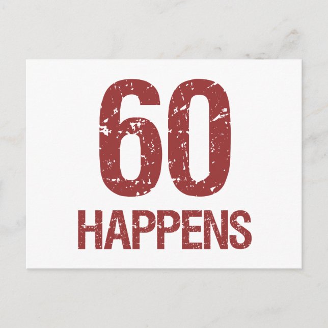 60th Birthday Humour Postcard (Front)