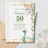 60th Birthday Indian Ethnic Green Gold Peacock