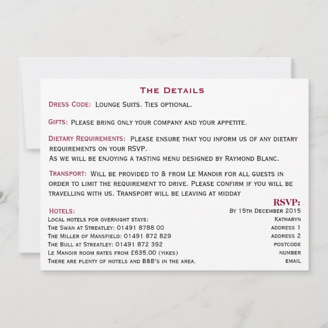 60th Birthday Invitation (Back)