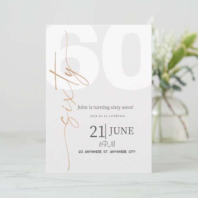 60TH birthday  Invitation (Standing Front)