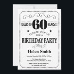 60th Birthday Invitation Black and White<br><div class="desc">60th Birthday Invitation Black and White Typography. Black and White Background. Adult Birthday. Male Men or Women Birthday. Kids Boy or Girl Lady Teen Teenage Bday Invite. 13th 15th 16th 18th 20th 21st 30th 40th 50th 60th 70th 80th 90th 100th. Any Age. For further customisation, please click the "Customise it"...</div>