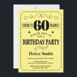 60th Birthday Invitation Black and Yellow<br><div class="desc">60th Birthday Invitation Black and Yellow Typography. Black and Yellow Background. Adult Birthday. Male Men or Women Birthday. Kids Boy or Girl Lady Teen Teenage Bday Invite. 13th 15th 16th 18th 20th 21st 30th 40th 50th 60th 70th 80th 90th 100th. Any Age. For further customisation, please click the "Customise it"...</div>