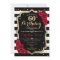 60th Birthday Invitation Black White Stripes Roses