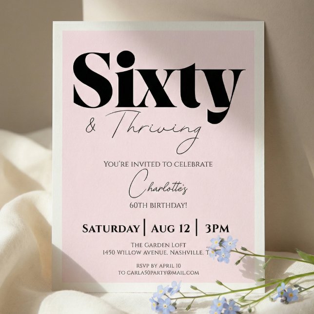 60th Birthday Invitation – Sixty & Thriving (Creator Uploaded)