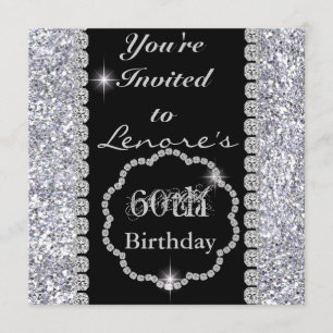 60th  Birthday INVITATIONS BLING