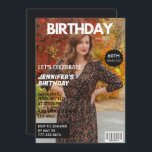 60th birthday invitations for her Magazine Cover<br><div class="desc">60th birthday invitations for her Magazine Cover Glitter Sparkly Chic</div>