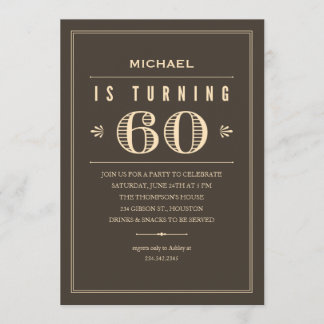 60th Birthday Invitations for Men