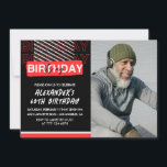 60th birthday invitations Men Party Photo Red<br><div class="desc">60th birthday invitations Men Party Photo Red</div>
