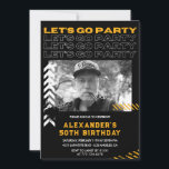 60th birthday invitations Men Photo Spray paint<br><div class="desc">50th birthday invitations Men Photo Spray paint black modern</div>
