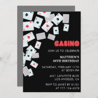 60th birthday invitations Men Poker Casino Vegas