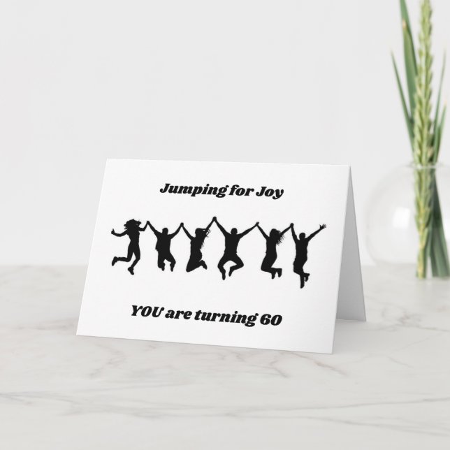 **60th BIRTHDAY** JUMPING FOR JOY Card (Front)