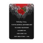60th Birthday Lace Black Silver Deep RED Rose