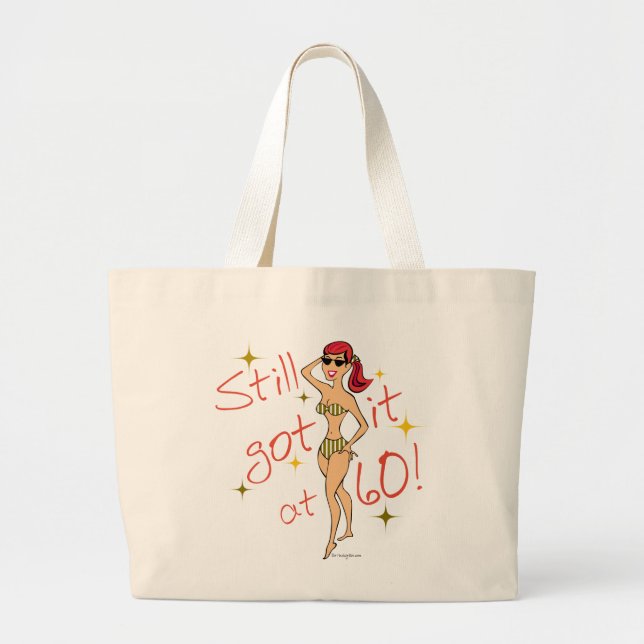 60th Birthday Large Tote Bag (Front)