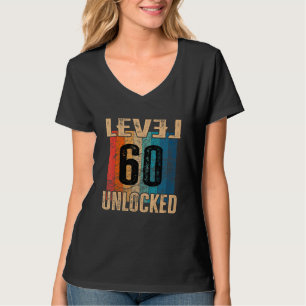 60th Birthday Level Unlocked Vintage Retro T-Shirt