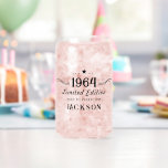 60th Birthday Limited Edition 1964 Can Glass<br><div class="desc">Elegant stylish modern bold Cheers to Custom Years personalised birthday glassware.</div>
