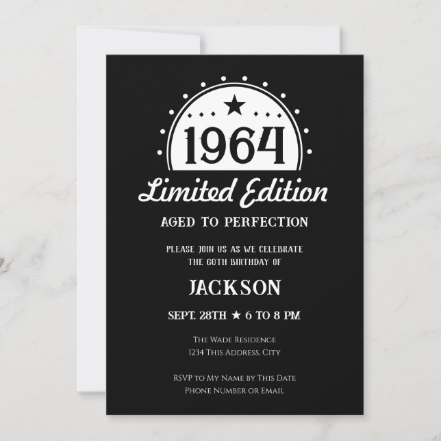 60th Birthday Limited Edition Invitation (Front)