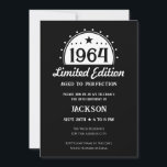 60th Birthday Limited Edition Invitation<br><div class="desc">Fun Simple Faux Whiskey / Beer label stylised adult birthday party invitations. All text can be edited for your own party needs. Minimal black and white - Classic Vintage design.</div>