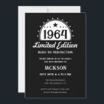 60th Birthday Limited Edition Invitation<br><div class="desc">Fun Simple Faux Whiskey / Beer label stylised adult birthday party invitations. All text can be edited for your own party needs. Minimal black and white - Classic Vintage design.</div>