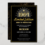 60th Birthday Limited Edition Invitation<br><div class="desc">Fun Simple Faux Whiskey / Beer label stylised adult birthday party invitations. All text can be edited for your own party needs. Minimal black and white - Classic Vintage design.</div>
