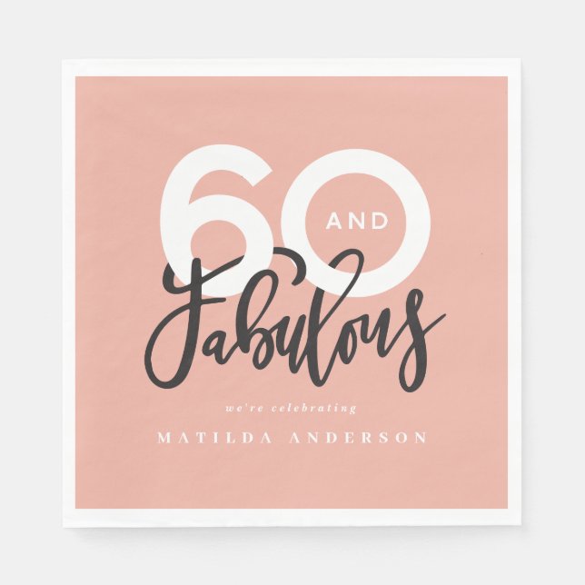 60th birthday making 60 look good modern napkin (Front)