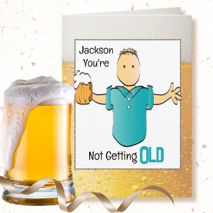 60th Birthday Male Cartoon Beer Snarky Old Age Fun Card