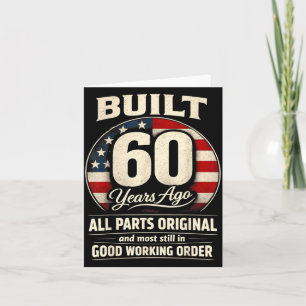 60th Birthday Man Woman Built 60 Years Ago Funny Card