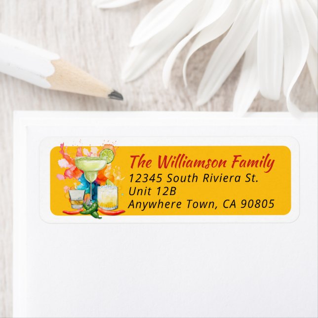 60th Birthday Mexican Fiesta Return Address (Insitu)