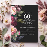 60th Birthday Modern Moody Burgundy Blush Floral Invitation<br><div class="desc">Celebrate your milestone with a modern moody 60th birthday invitation featuring rich burgundy and blush florals. This elegant design blends deep, dramatic tones with soft, romantic accents, perfect for setting a sophisticated yet inviting atmosphere. The striking floral arrangement adds a touch of luxury, while the contemporary layout keeps it stylish...</div>