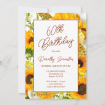 60th Birthday Modern Sunflower Floral Invitation<br><div class="desc">Bright and sunny sunflowers are the perfect flower to celebrate a special birthday. This modern floral frame and minimalist typography is a breath of fresh air for your party planning. This item is part of the Sunflower and Wildflower collection. It contains DIY templates you can use to easily create a...</div>