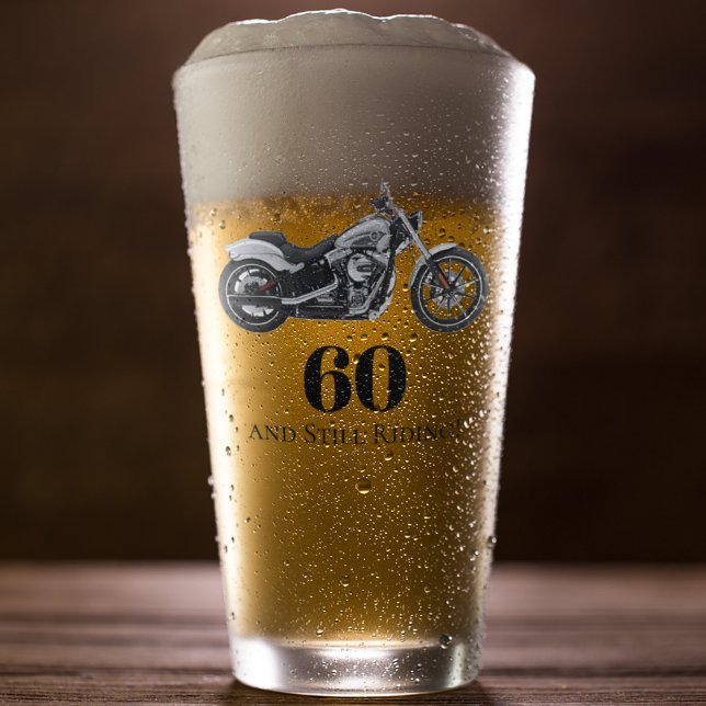 60th Birthday Motorcycle Theme Cool Party Glass (Creator Uploaded)