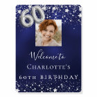 60th birthday navy blue silver stars photo welcome