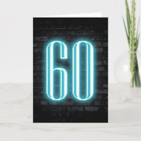 60th Birthday Neon Sign on Brick